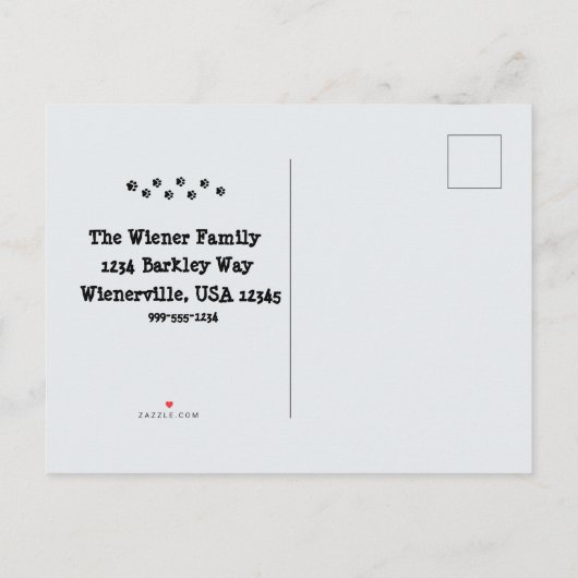 新しいアドレスの発表ポストカードを移動 案内ポストカード (裏面)