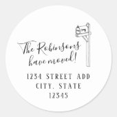 新しいアドレスの移動に関する発表差出人住所 ラウンドシール (正面)