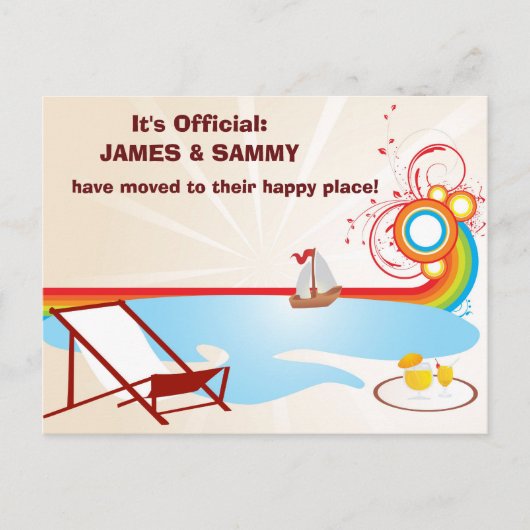 新しいアドレスの移動ビーチ 案内ポストカード (正面)