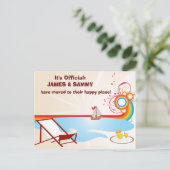 新しいアドレスの移動ビーチ 案内ポストカード (スタンド正面)