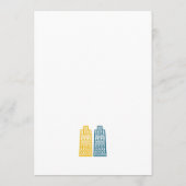 新しいアドレスの移動告知の漫画スタイル 招待状 (裏面)