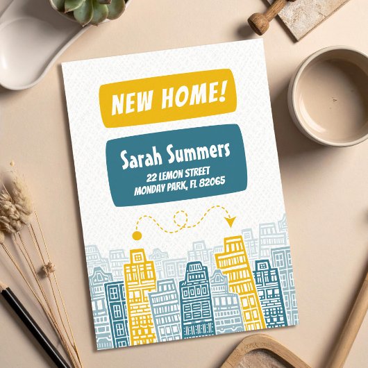 新しいアドレスの移動告知の漫画スタイル 招待状