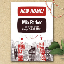 新しいアドレスの移動告知の漫画スタイル 招待状