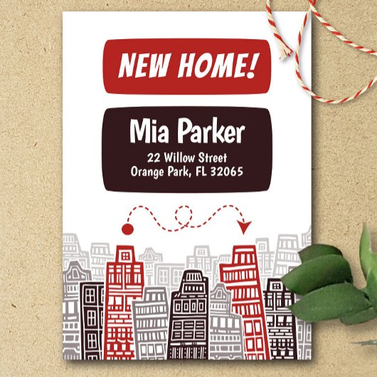 新しいアドレスの移動告知の漫画スタイル 招待状