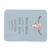 新しいアドレスの移動素朴cowスカルBohoフローラ マグネット (横)