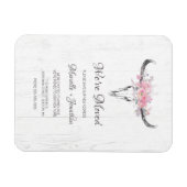 新しいアドレスの移動素朴cowスカルBohoフローラ マグネット (横)