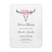 新しいアドレスの移動素朴cowスカルBohoフローラ マグネット (縦)