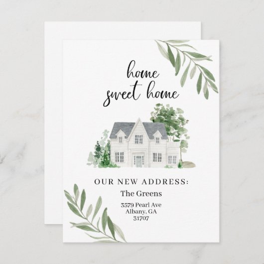 新しいアドレスの移行発表 ノートカード (正面/裏面)