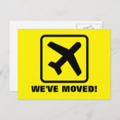 新しいアドレスの飛行機移動はがきを移動した 案内ポストカード (正面/裏面)