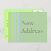 新しいアドレスの黄色い灰色の青ストライプ色 案内ポストカード (正面/裏面)