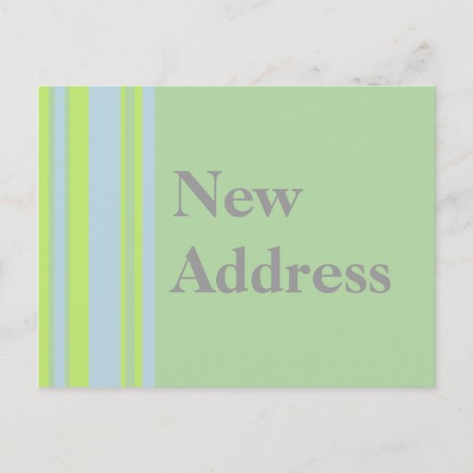 新しいアドレスの黄色い灰色の青ストライプ色 案内ポストカード (正面)