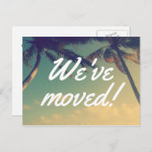 新しいアドレスのPalmツリーの写真はがきを移動 案内ポストカード (正面/裏面)