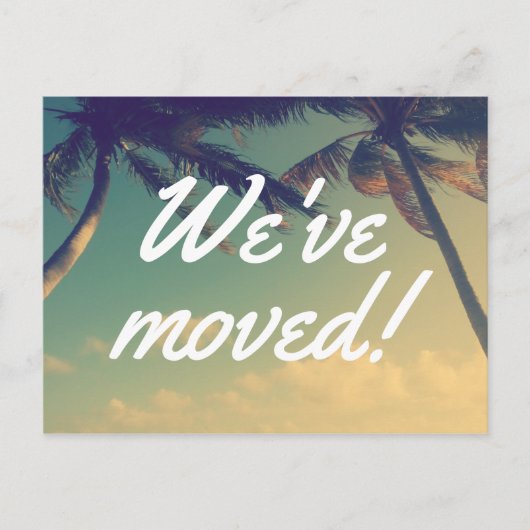 新しいアドレスのPalmツリーの写真はがきを移動 案内ポストカード (正面)