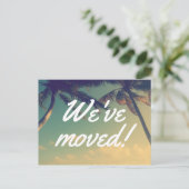 新しいアドレスのPalmツリーの写真はがきを移動 案内ポストカード (スタンド正面)