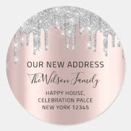 新しいアドレスのRSVP変更グレーバラ ラウンドシール