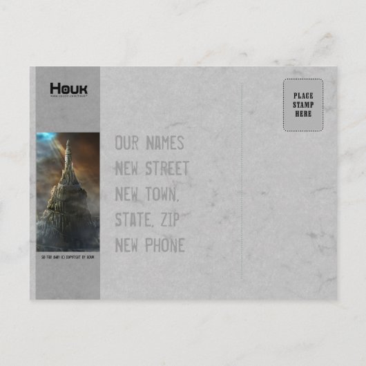 新しいアドレスを指定する – はがき招待状 案内ポストカード (裏面)