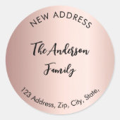 新しいアドレスを移動したバラ金ゴールド ラウンドシール (正面)