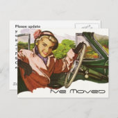 新しいアドレスを移動したポストカードヴィンテージレトロおもしろい 案内ポストカード (正面/裏面)