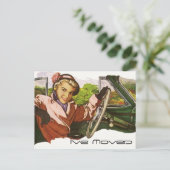 新しいアドレスを移動したポストカードヴィンテージレトロおもしろい 案内ポストカード (スタンド正面)