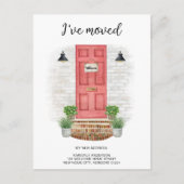新しいアドレスを移動したWater color Front Red Door 案内ポストカード (正面)