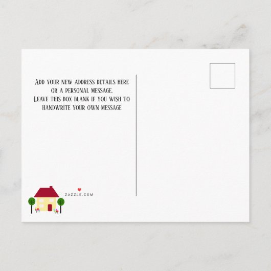 新しいアドレスを移動する 案内ポストカード (裏面)