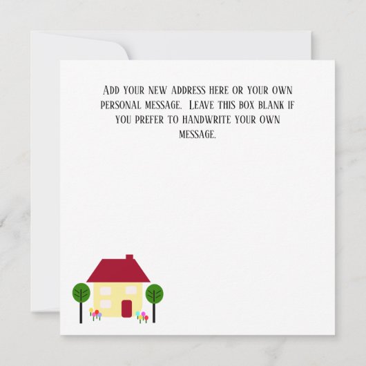 新しいアドレスを編集可能に移動しています 案内状 (裏面)