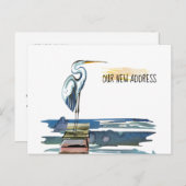 新しいアドレスウォーターフロント素晴らしブルーヘロン移動 案内ポストカード (正面/裏面)