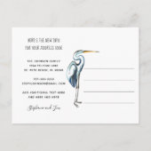 新しいアドレスウォーターフロント素晴らしブルーヘロン移動 案内ポストカード (裏面)