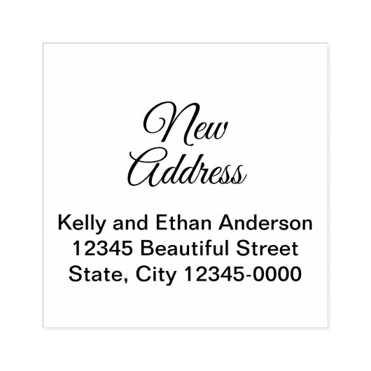 新しいアドレスエレガントスクリプトと差出人住所文字 ラバースタンプ (インプリント)