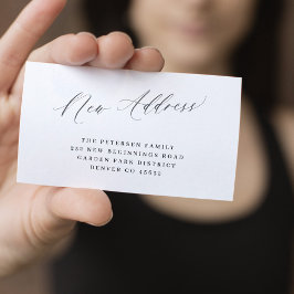 新しいアドレスエレガントタイポグラフィシンプルの挿入 エンクロージャーカード