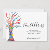 新しいアドレスカラフルツリーの移動案内 案内状 (正面)