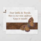 新しいアドレスカードゲストバタフライブロケード銅 案内ポストカード (正面/裏面)