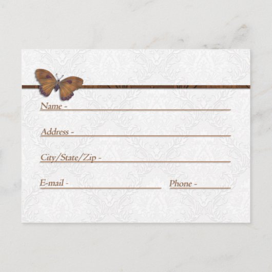 新しいアドレスカードゲストバタフライブロケード銅 案内ポストカード (裏面)