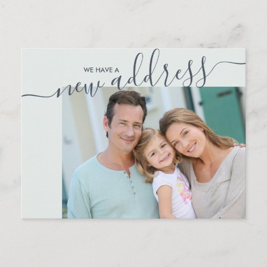 新しいアドレススクリプトエレガントの写真の移動 案内ポストカード (正面)