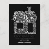 新しいアドレスハウス図形ワードアートの移動フレーズ 案内ポストカード (正面)