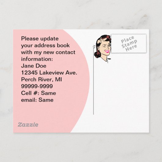 新しいアドレスパッドウインクPCを移動したはがき 案内ポストカード (裏面)