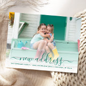 新しいアドレスフォトティール（緑がかった色）スクリプト ポストカード