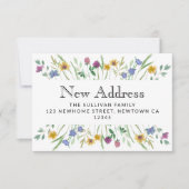 新しいアドレスフローラの移動告知ミニカード ノートカード (正面)