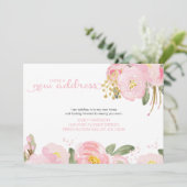 新しいアドレスフローラピンク金ゴールドの移動 案内状 (スタンド正面)
