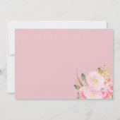 新しいアドレスフローラピンク金ゴールドの移動 案内状 (裏面)