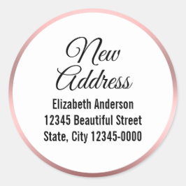 新しいアドレスブラックスクリプトホワイトピンクエレガント色 ラウンドシール