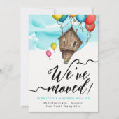 新しいアドレスモダンのおもしろいの色を移動 案内状 (正面)