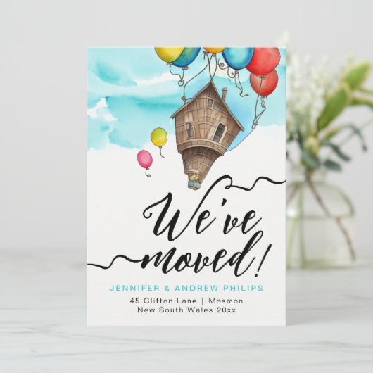 新しいアドレスモダンのおもしろいの色を移動 案内状 (スタンド正面)