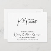 新しいアドレスモダンの移動タイポグラフィを移動 案内ポストカード (正面/裏面)