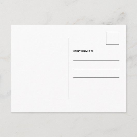 新しいアドレスモダンの移動タイポグラフィを移動 案内ポストカード (裏面)