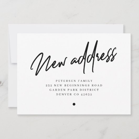 新しいアドレスモダンスクリプトの移動 案内状 (正面)