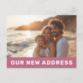 新しいアドレスモダンバラで写真を移動 ポストカード (正面)