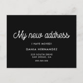 新しいアドレスレトロがアナウンスを黒に移動 ポストカード (正面)