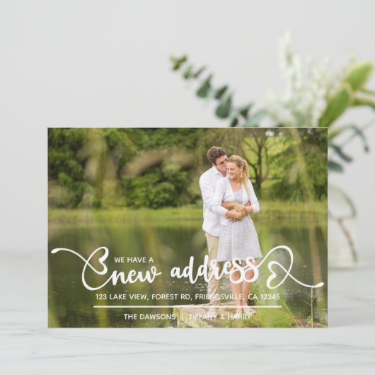 新しいアドレス写真とハートスクリプトの移動アナウンス 案内状 (スタンド正面)