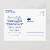 新しいアドレス卒業ありがとうオレンジと青 ポストカード (裏面)